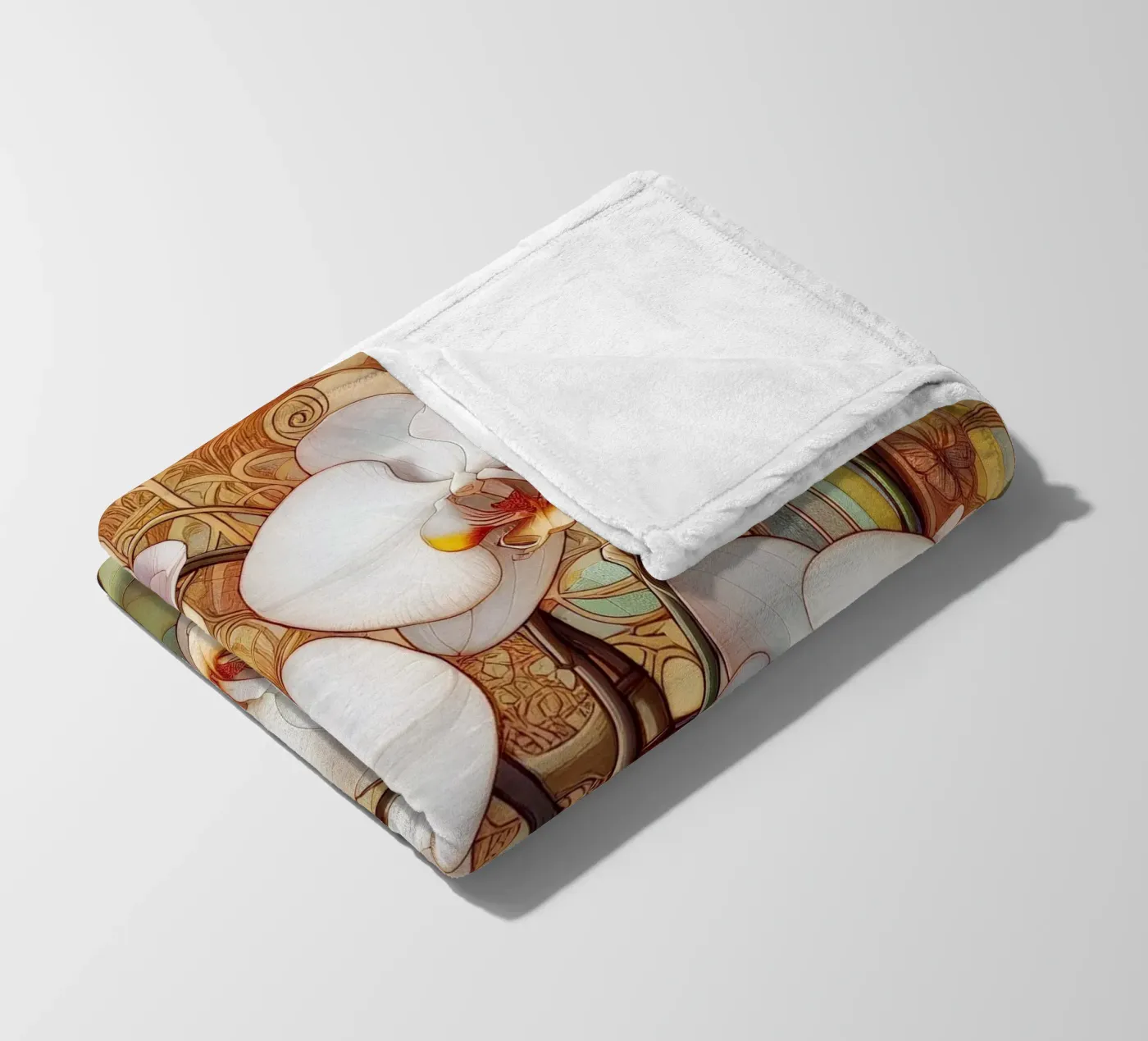 Orchids Fleecedecke von Art-Nouveau-Dsg