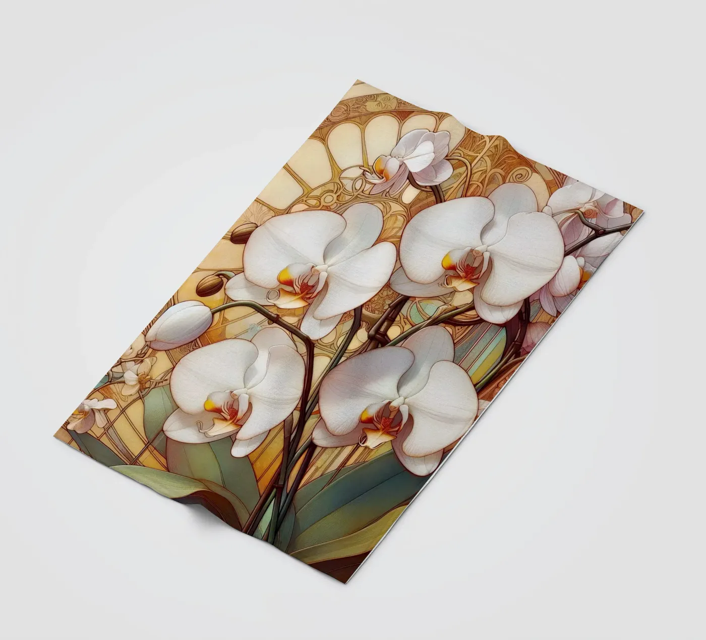 Orchids Fleecedecke von Art-Nouveau-Dsg
