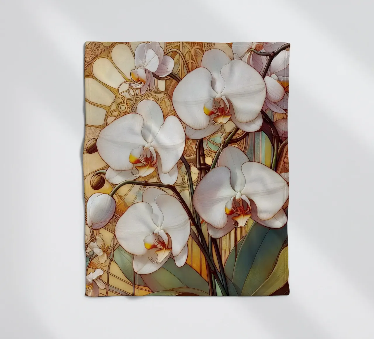 Orchidee coperta in pile da Art-Nouveau-Dsg