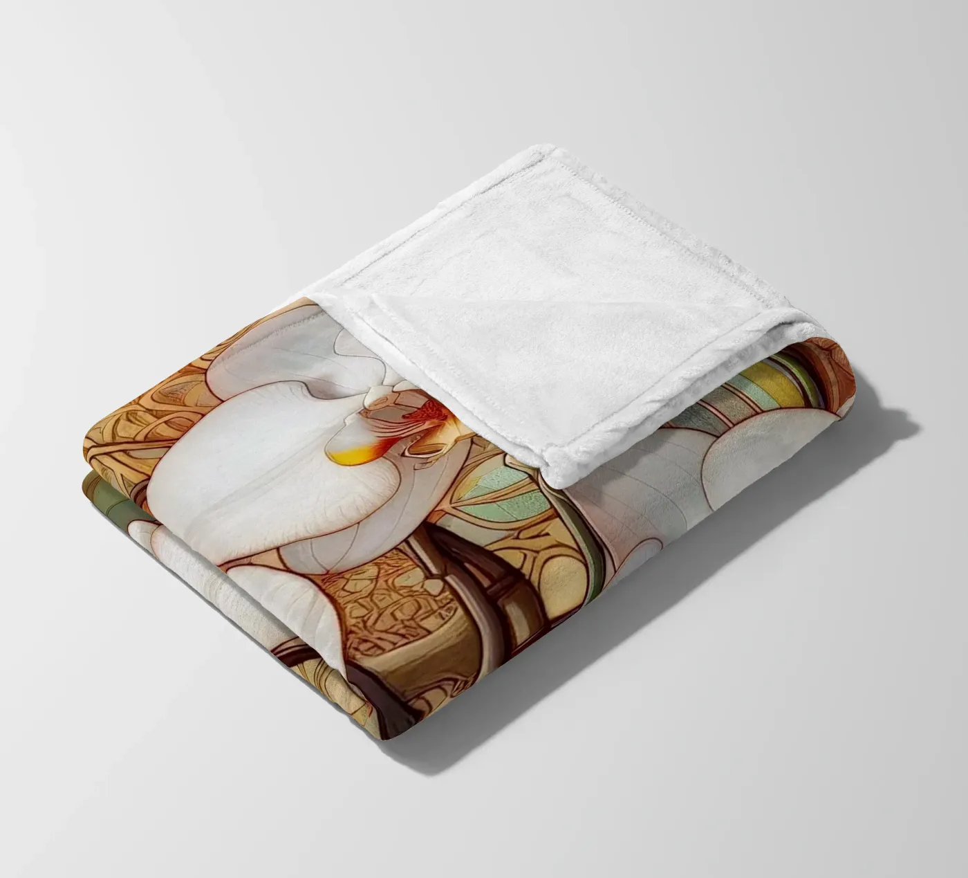 Orchids Fleecedecke von Art-Nouveau-Dsg