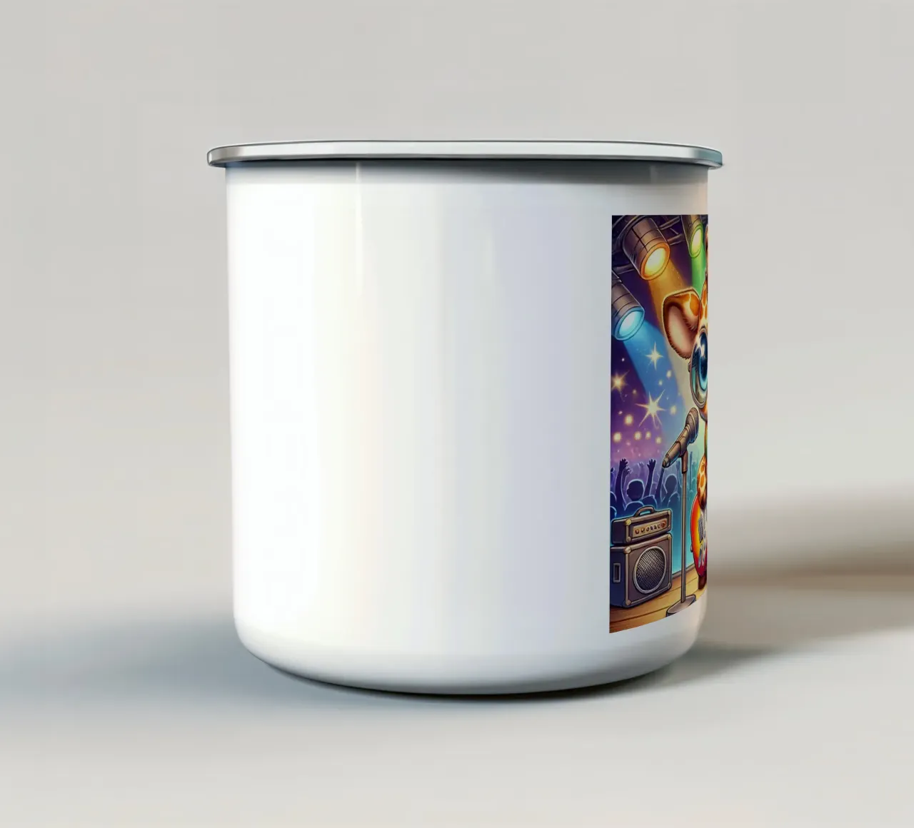 Giraffa Rock Star tazza in smalto da FluffyToons