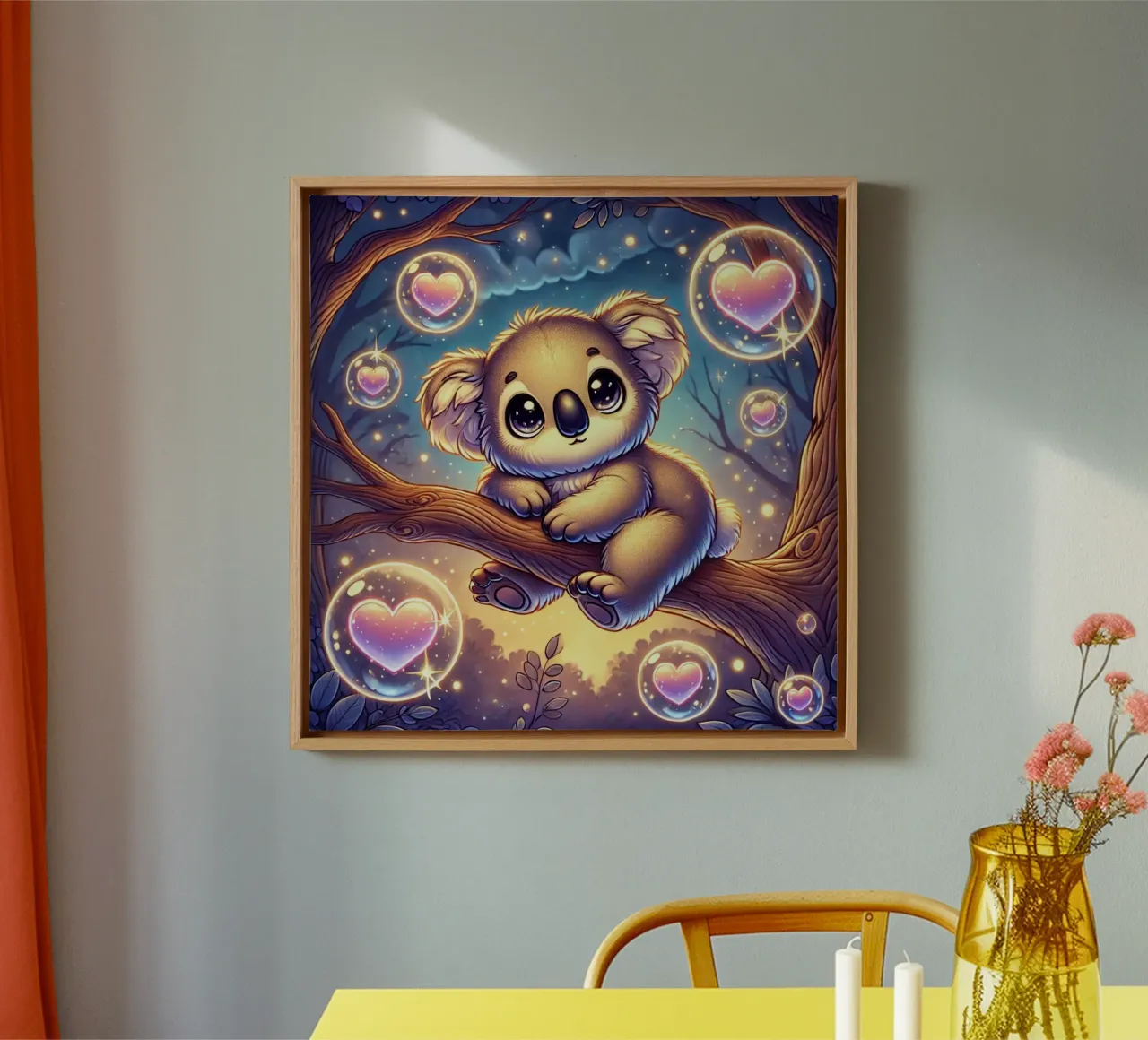 Adorabile Koala dei cartoni animati tela con Cornice a cassetta da FluffyToons