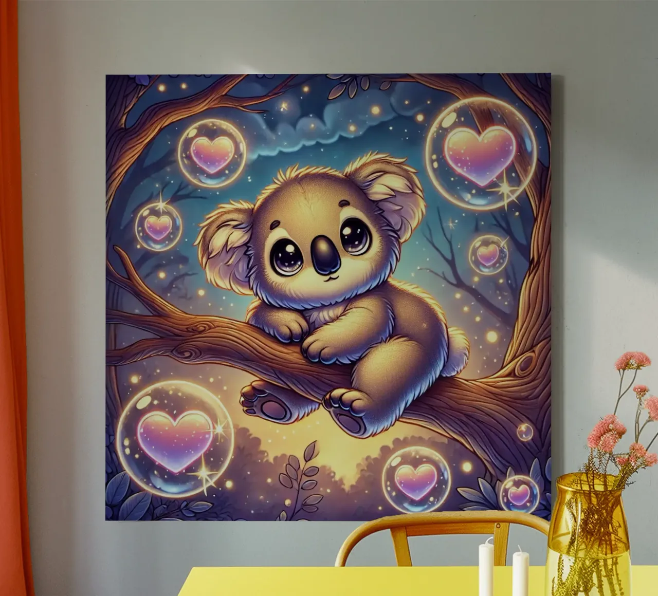Adorabile Koala dei cartoni animati tela con Cornice a cassetta da FluffyToons