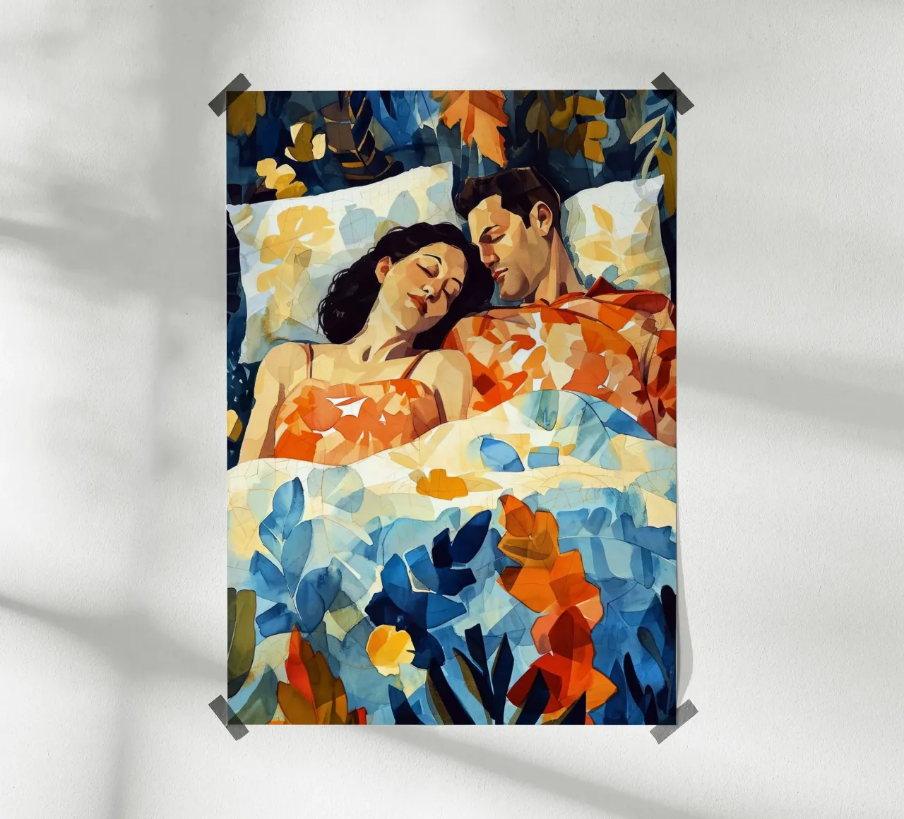 L'amore è nell'aria pittura digitale ad acquerello poster con telaio in plastica da Justyna Jaszke JBJart