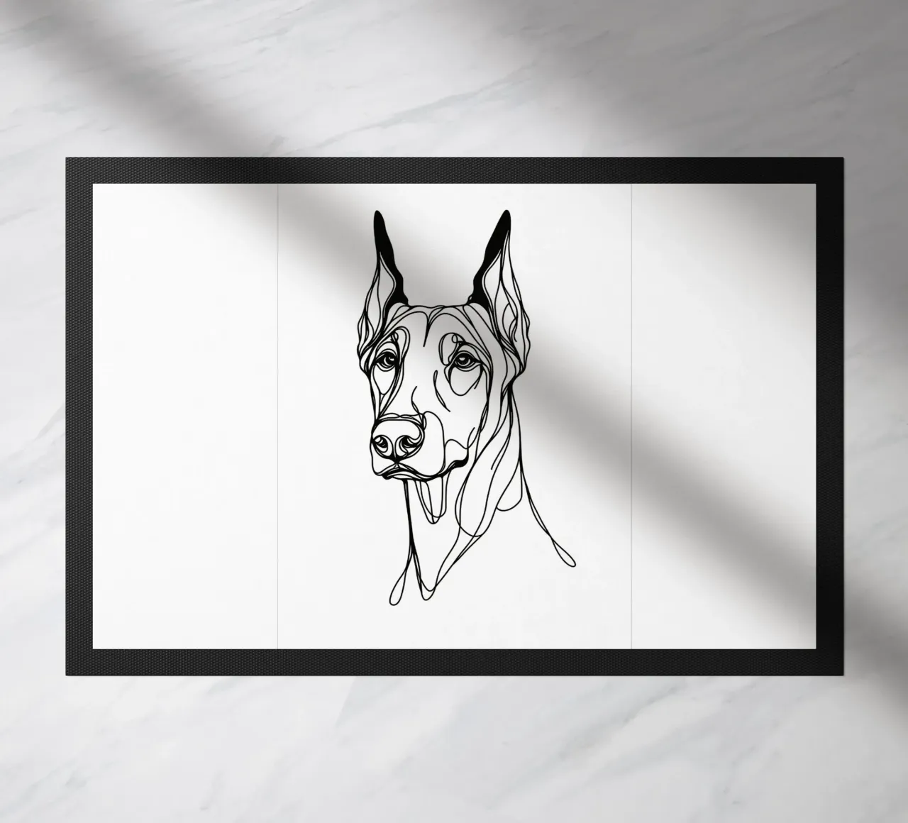Disegno artistico lineare del cane dobermann zerbino da WijdevenDesign