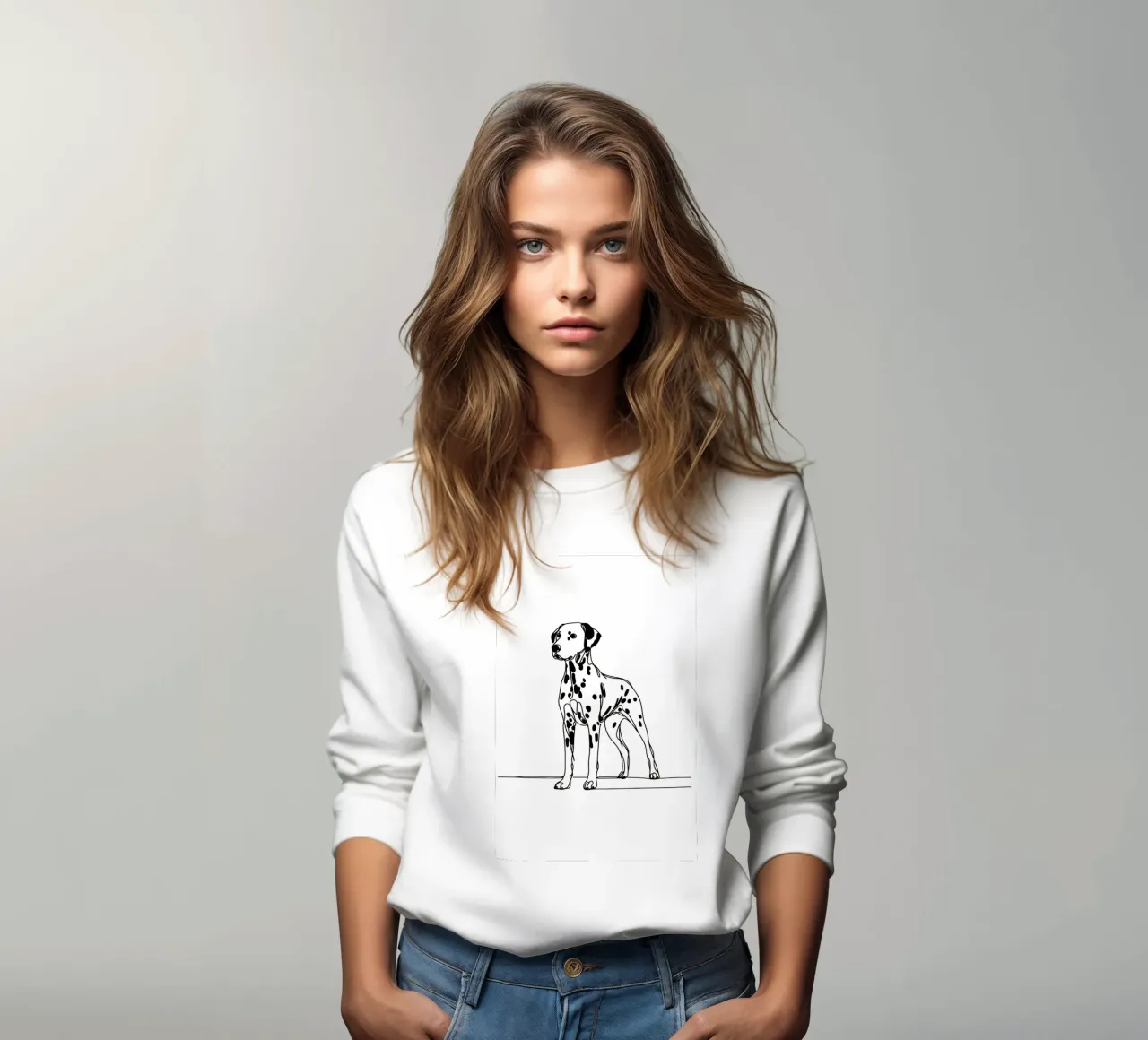 Dibujo lineal de perro dálmata sudadera de WijdevenDesign
