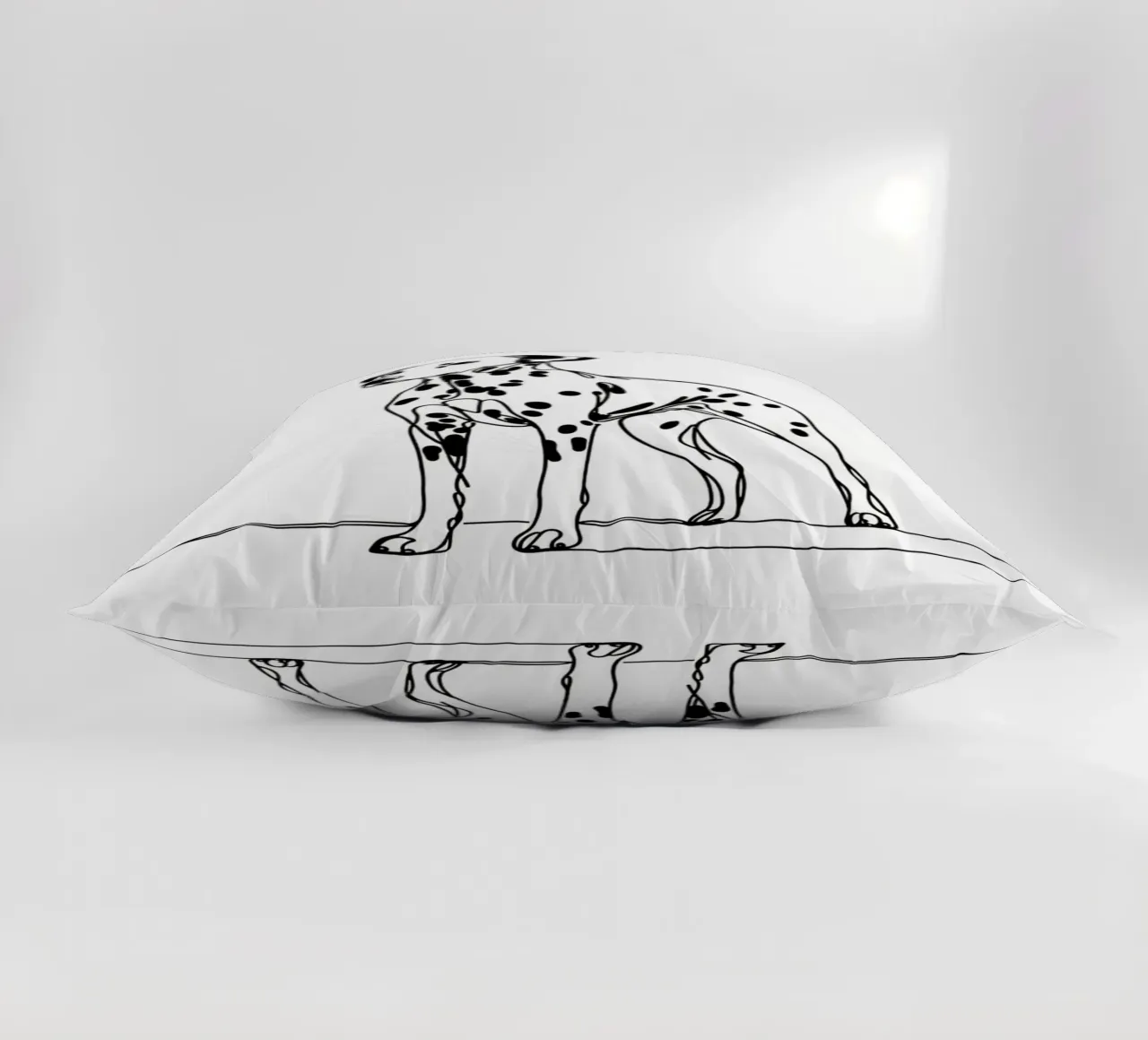 Dalmatian Dog Line Art Drawing decorative cushion by WijdevenDesign