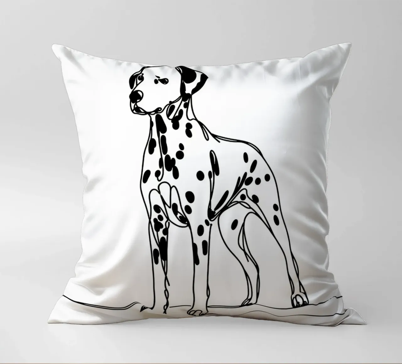 Dalmatian Dog Line Art Drawing decorative cushion by WijdevenDesign