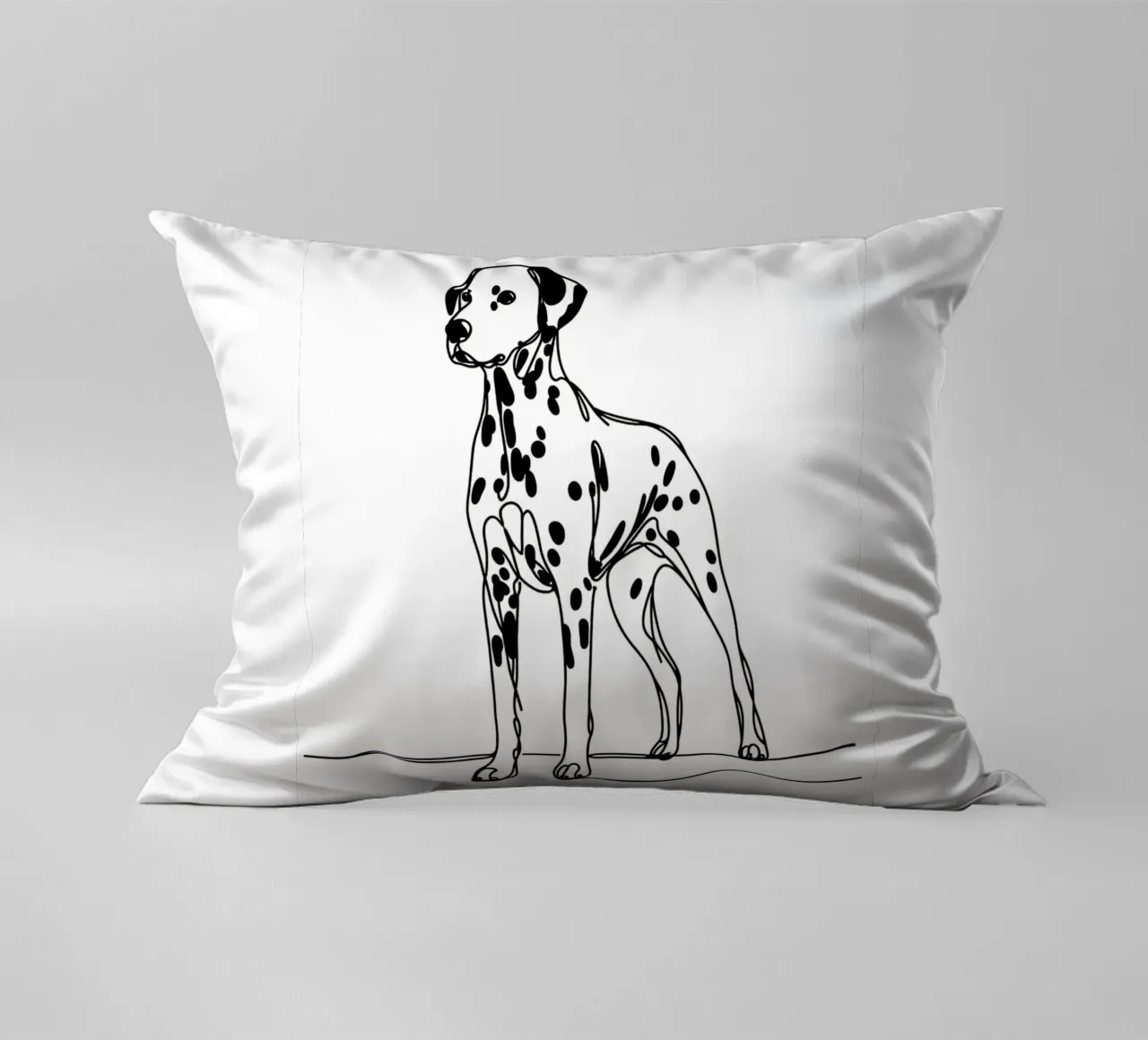 Dalmatian Dog Line Art Drawing decorative cushion by WijdevenDesign
