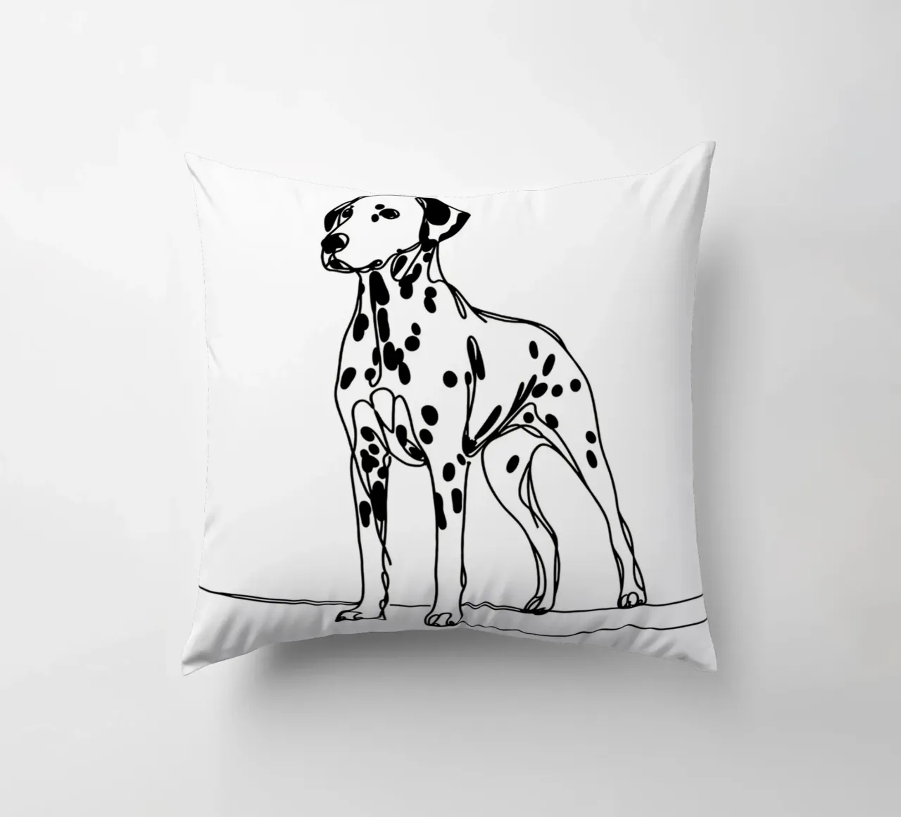 Dalmatian Dog Line Art Drawing decorative cushion by WijdevenDesign
