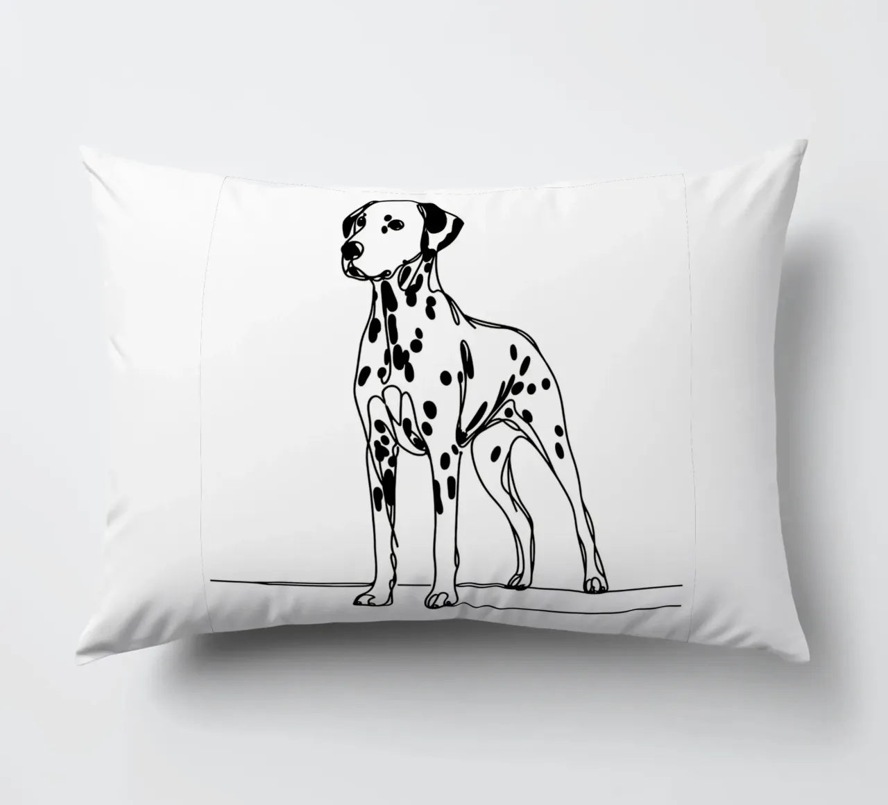 Dalmatian Dog Line Art Drawing decorative cushion by WijdevenDesign