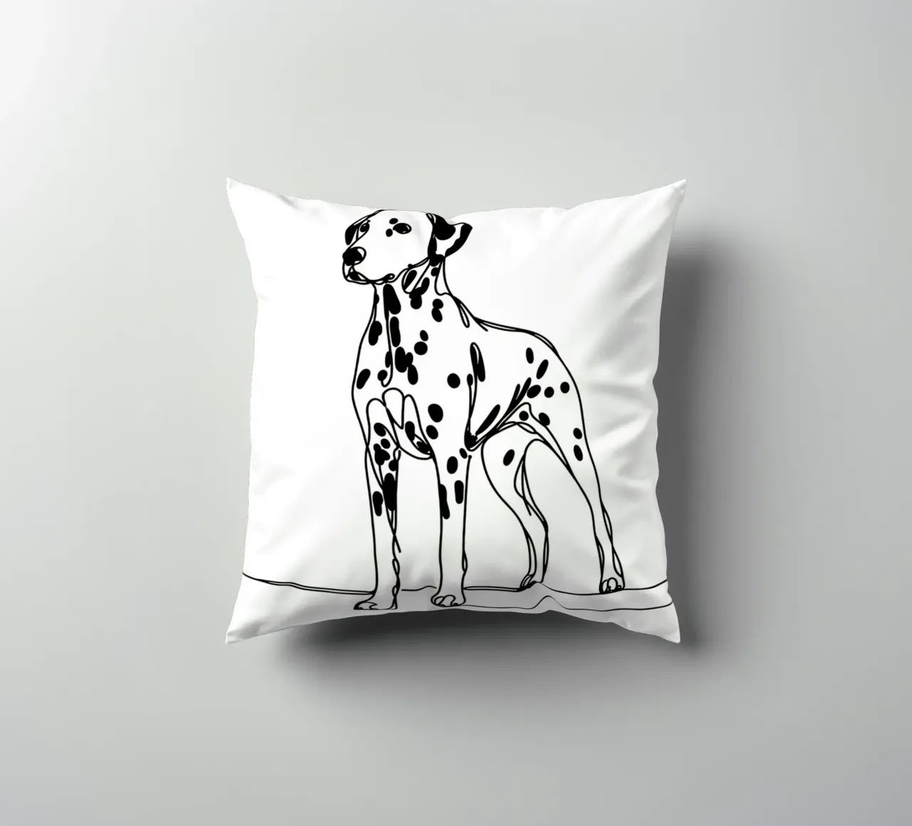 Dalmatian Dog Line Art Drawing decorative cushion by WijdevenDesign