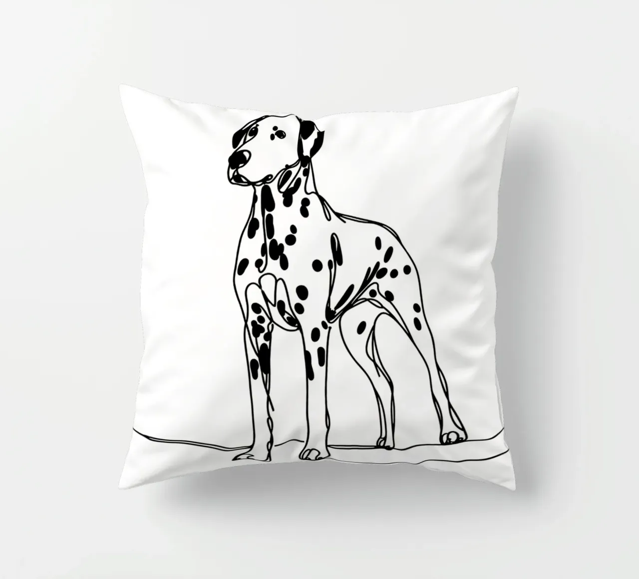 Dalmatian Dog Line Art Drawing decorative cushion by WijdevenDesign