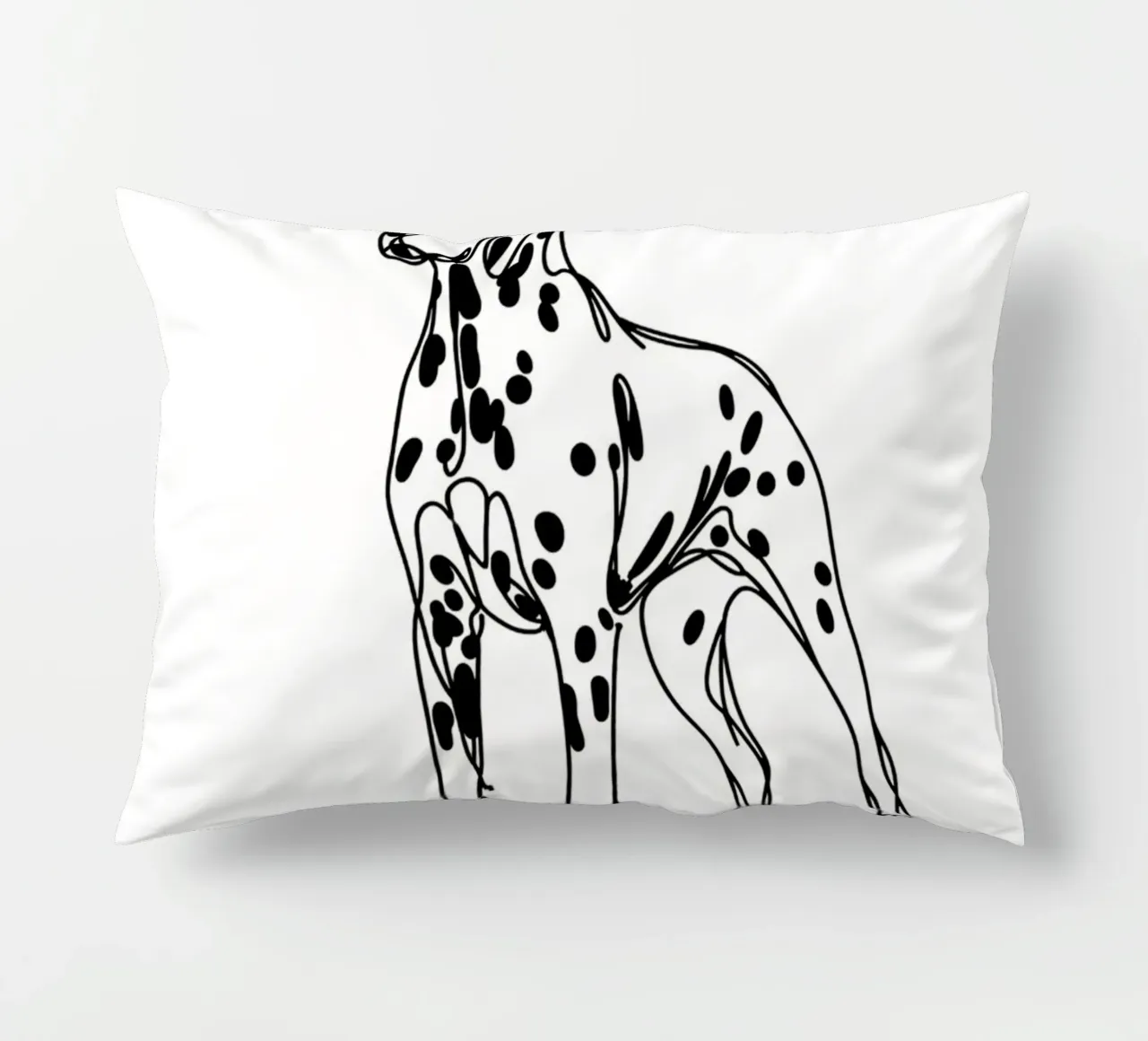 Dalmatian Dog Line Art Drawing decorative cushion by WijdevenDesign
