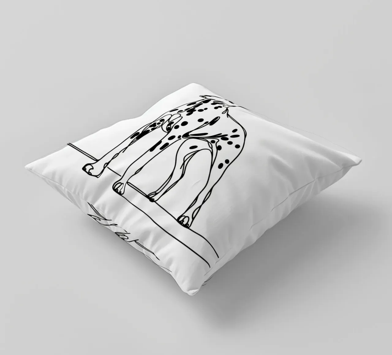 Dalmatian Dog Line Art Drawing decorative cushion by WijdevenDesign