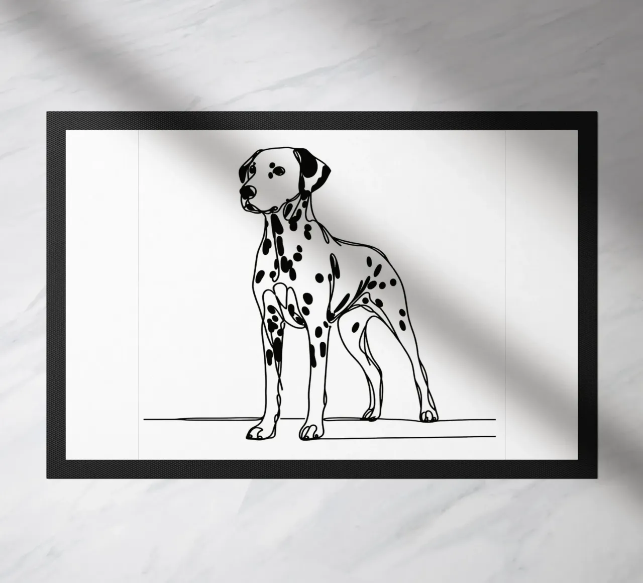 Dalmatian Dog Line Art Drawing doormat by WijdevenDesign