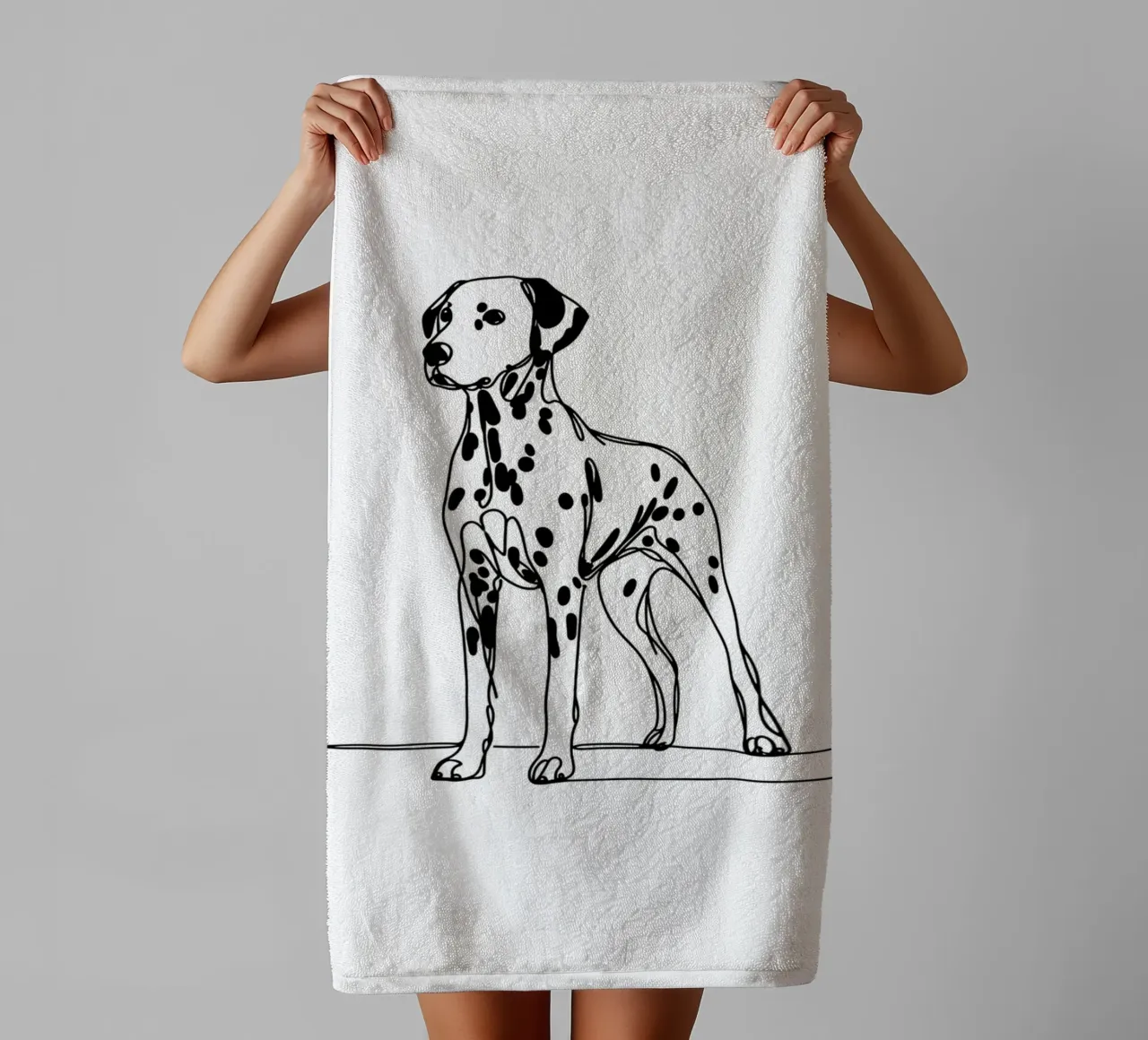 Chien dalmatien Dessin au trait serviette de bain de WijdevenDesign