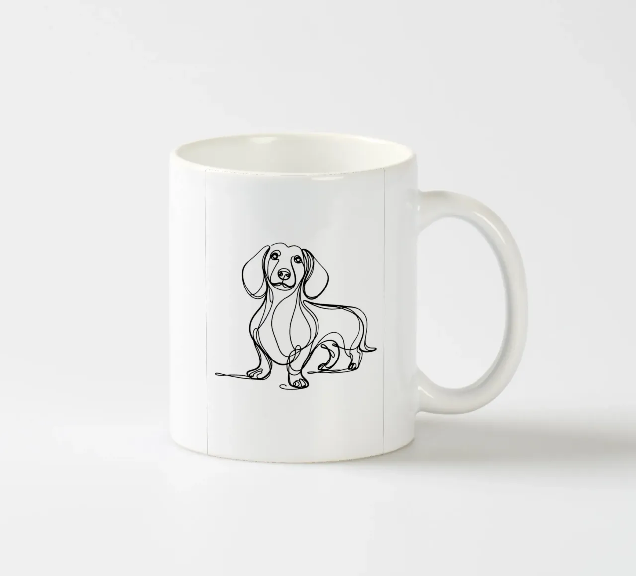 Dachshund Dog Line Art Drawing Keramik Tasse von WijdevenDesign