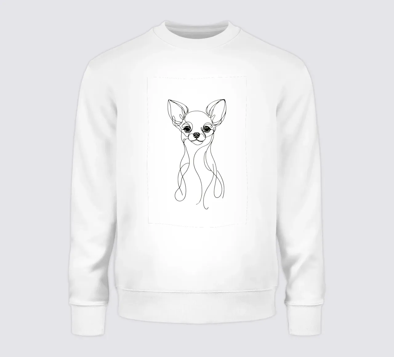 Dibujo lineal de perro chihuahua sudadera de WijdevenDesign
