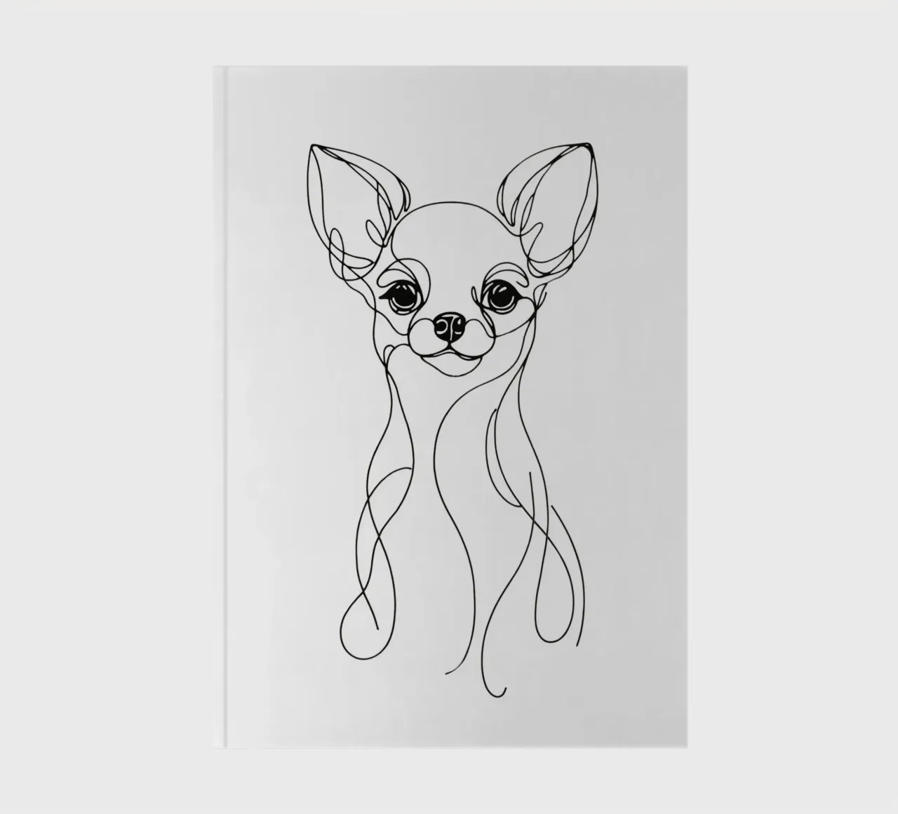 Chihuahua Dog Line Art Drawing notebook by WijdevenDesign