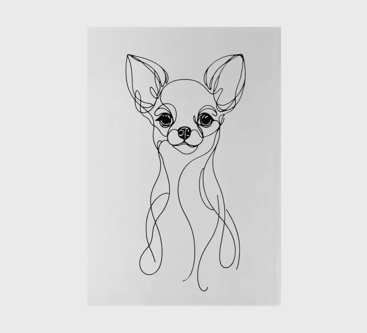 Chihuahua Dog Line Art Drawing notebook by WijdevenDesign
