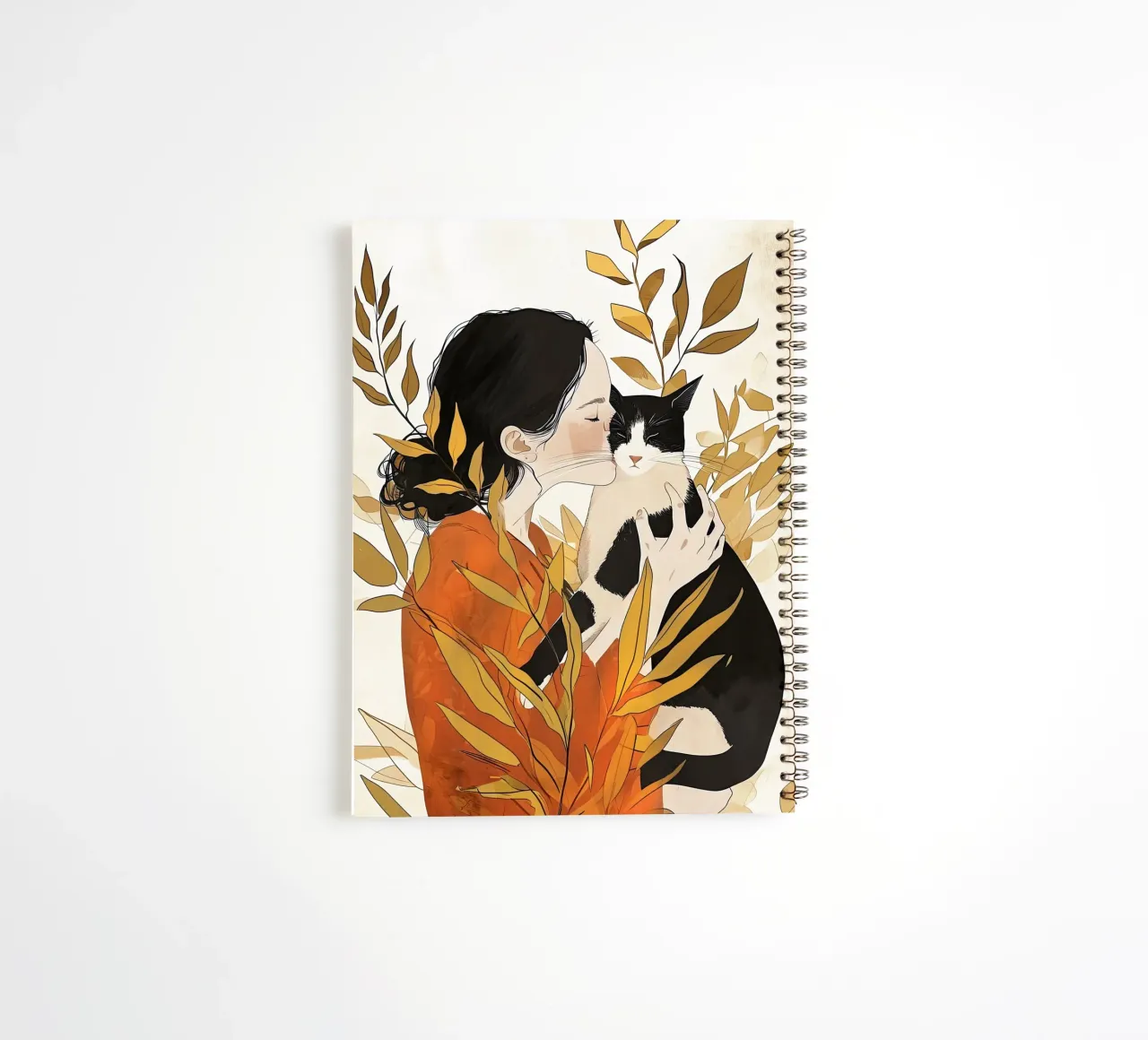 love you kitty animal art spiral notebook by Justyna Jaszke JBJart