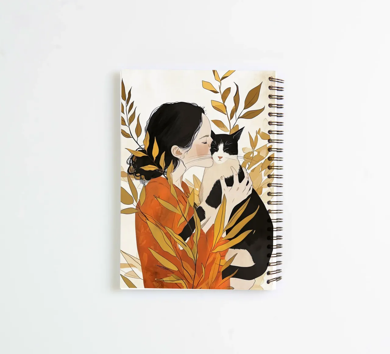 love you kitty animal art spiral notebook by Justyna Jaszke JBJart