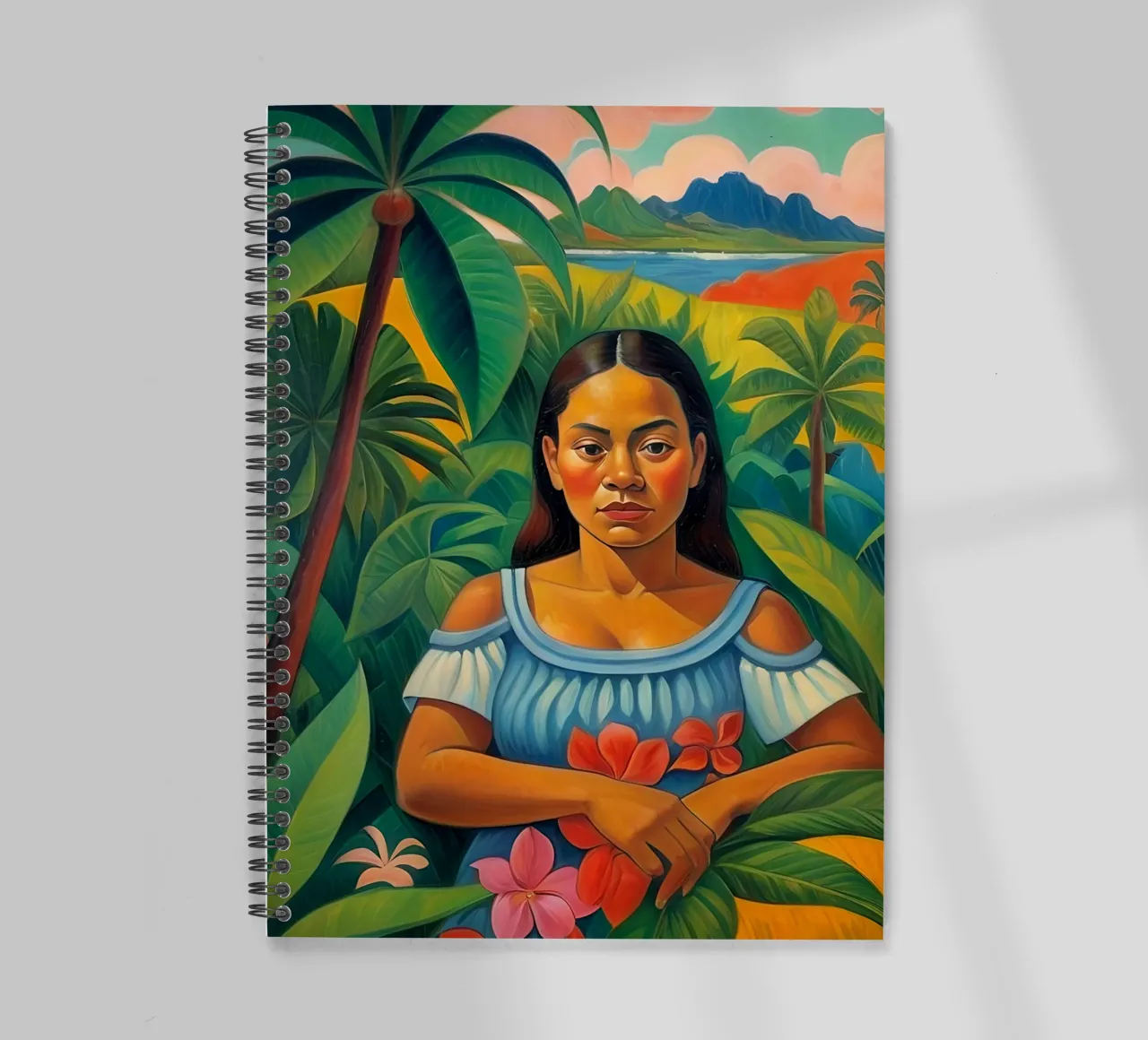 Native Woman in the Forest - Tropical Collection spiral notebook by Conde Arte