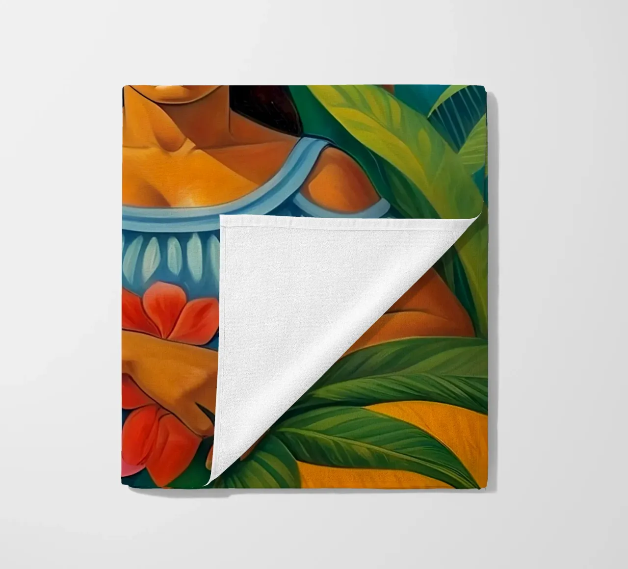 Native Woman in the Forest - Tropical Collection beach towel by Conde Arte