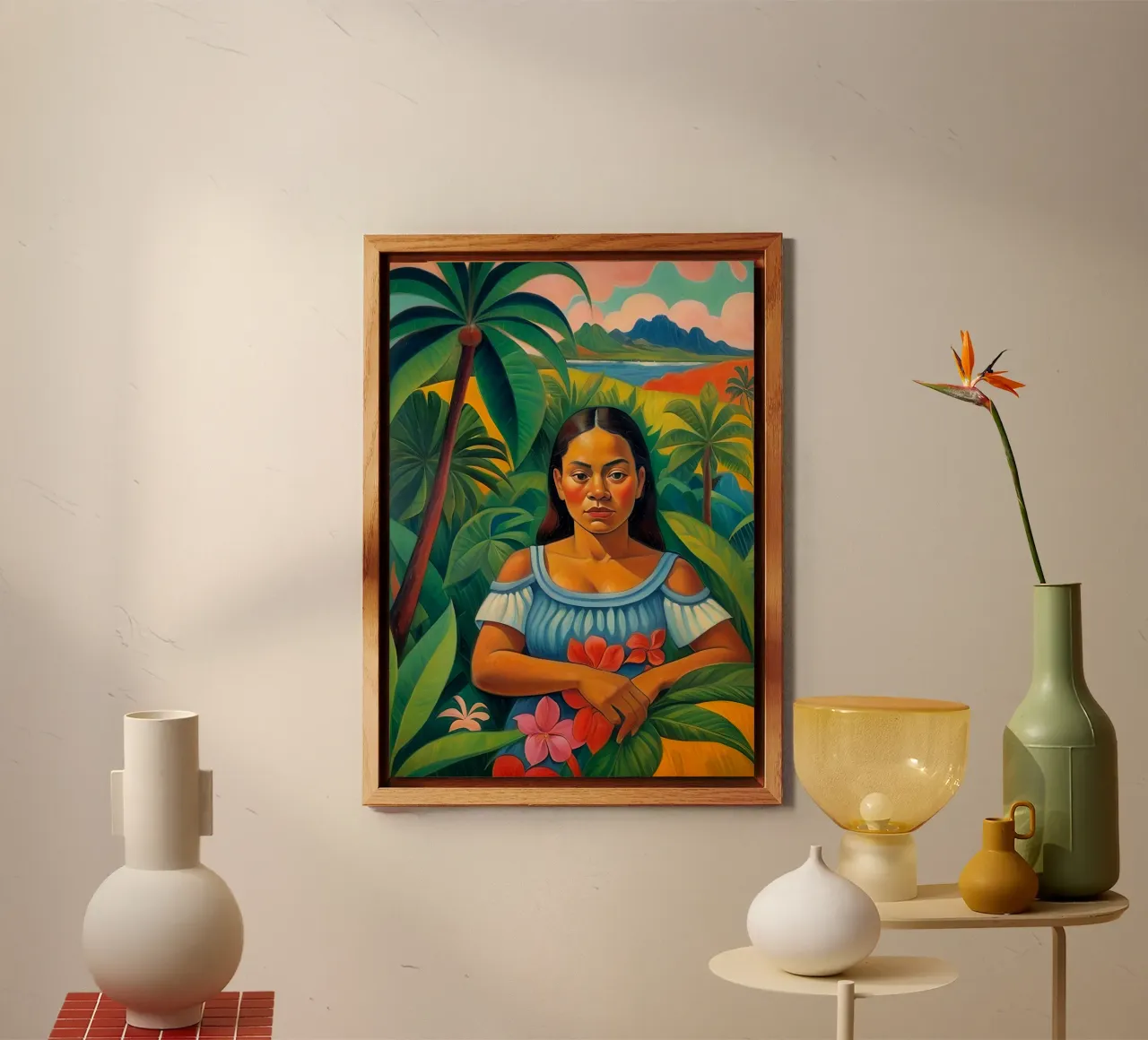 Native Woman in the Forest - Tropical Collection alu-dibond by Conde Arte