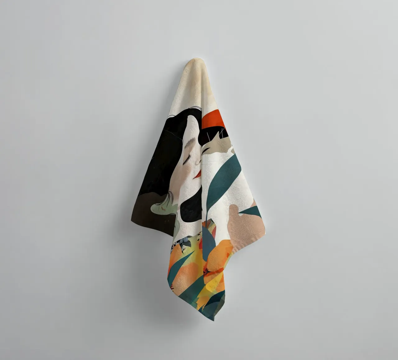 love you kitty animal art towel by Justyna Jaszke JBJart