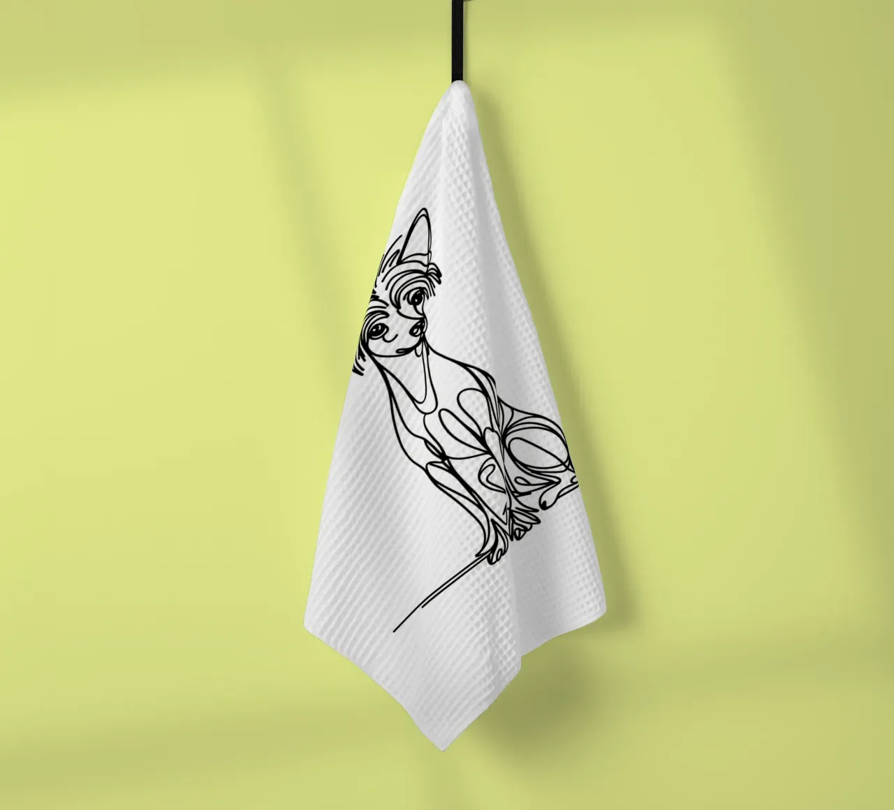 Chien chinois à crête Dessin au trait torchon de WijdevenDesign