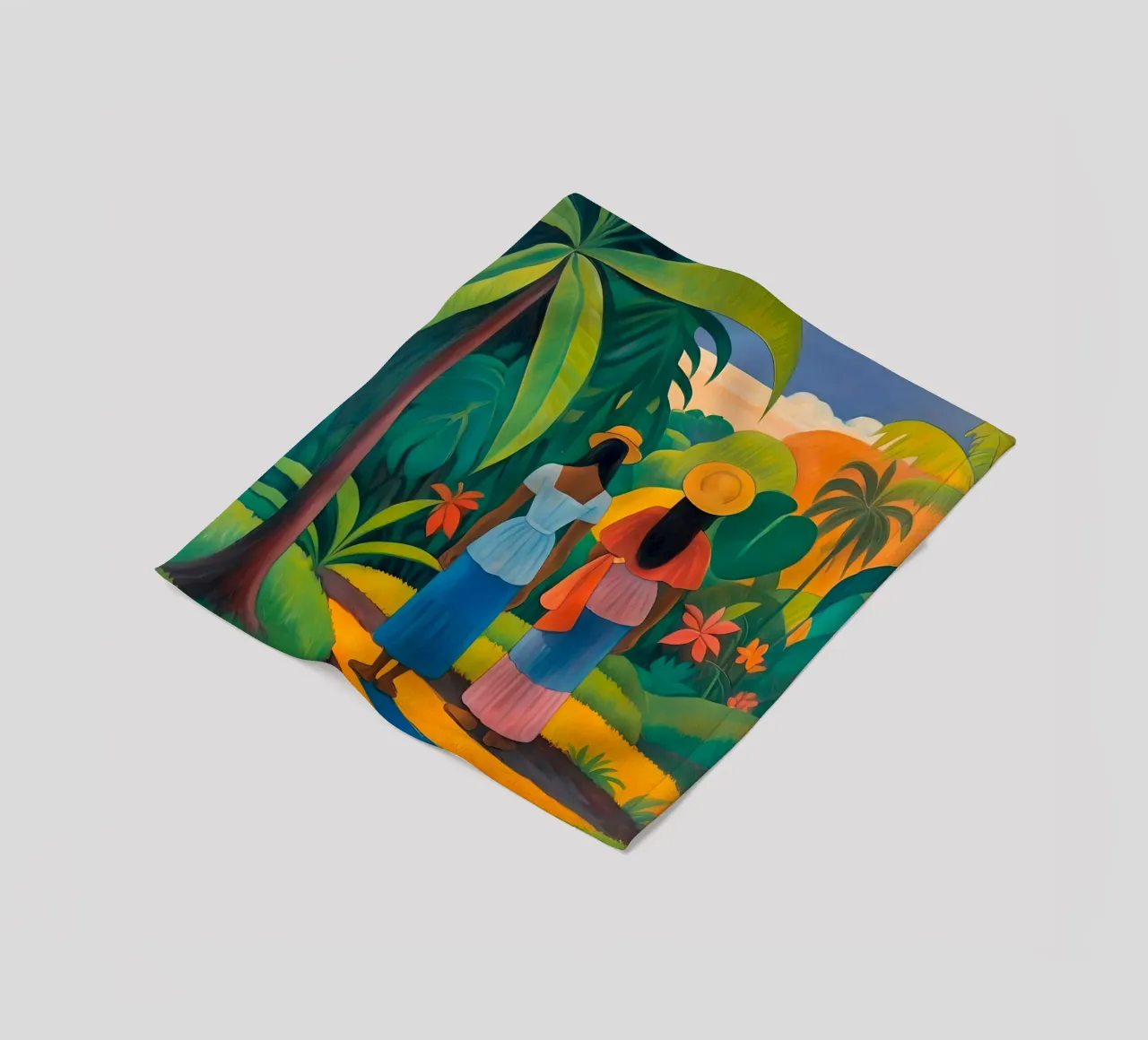 Frauen in typischer Kleidung - Tropical Collection Fleecedecke von Conde Arte