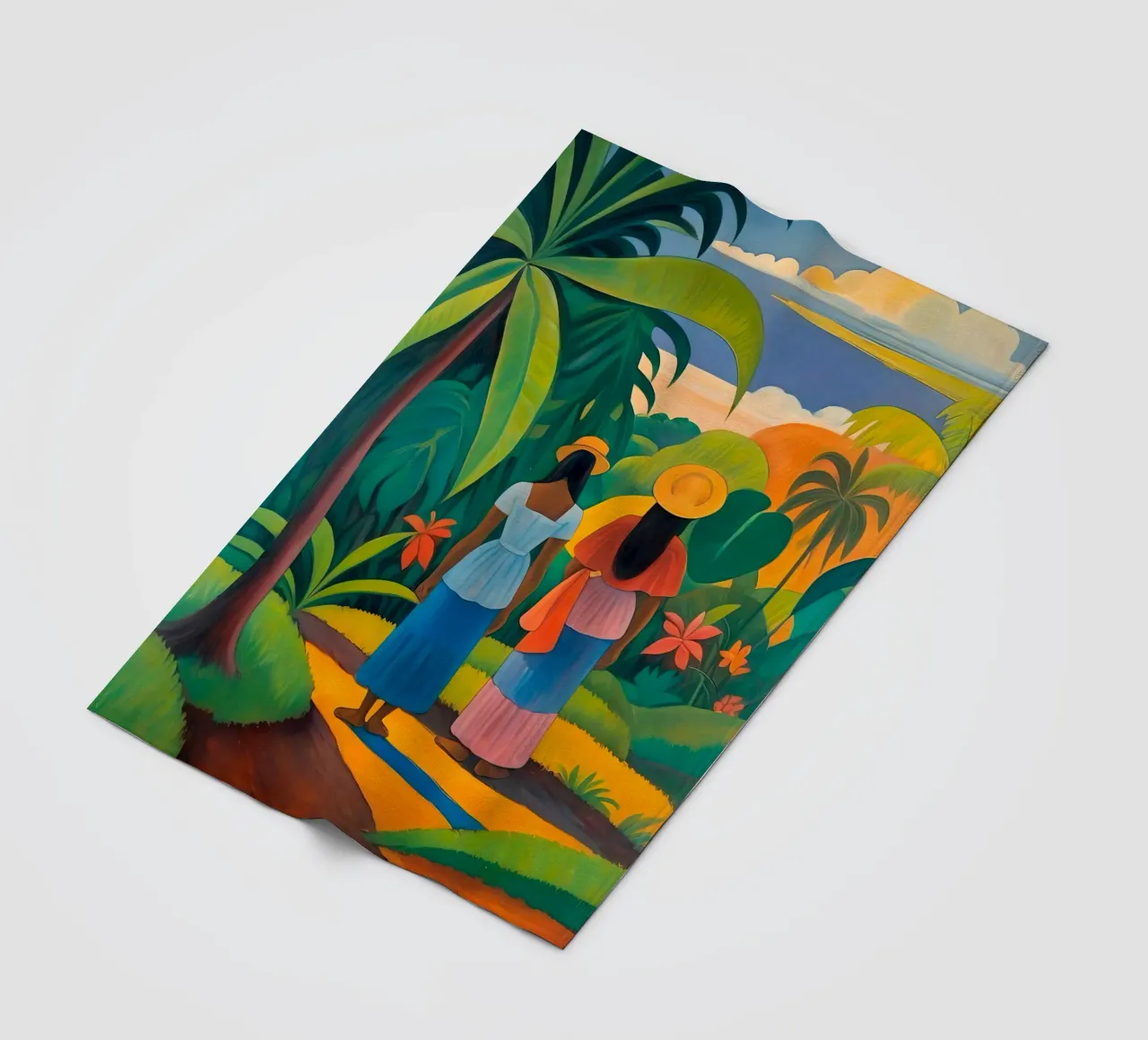 Frauen in typischer Kleidung - Tropical Collection Fleecedecke von Conde Arte