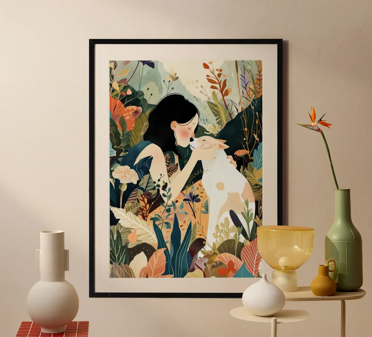 I love you doggy animal art hahnemühle by Justyna Jaszke JBJart