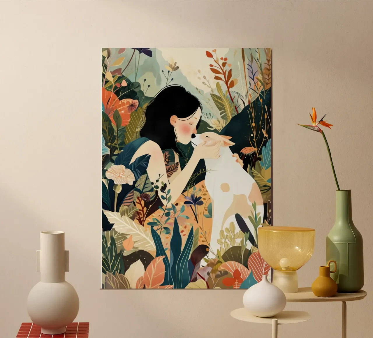 I love you doggy animal art hahnemühle by Justyna Jaszke JBJart