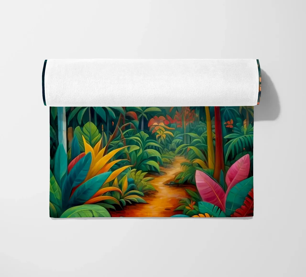 Foresta nativa colorata - Collezione tropicale telo mare da Conde Arte