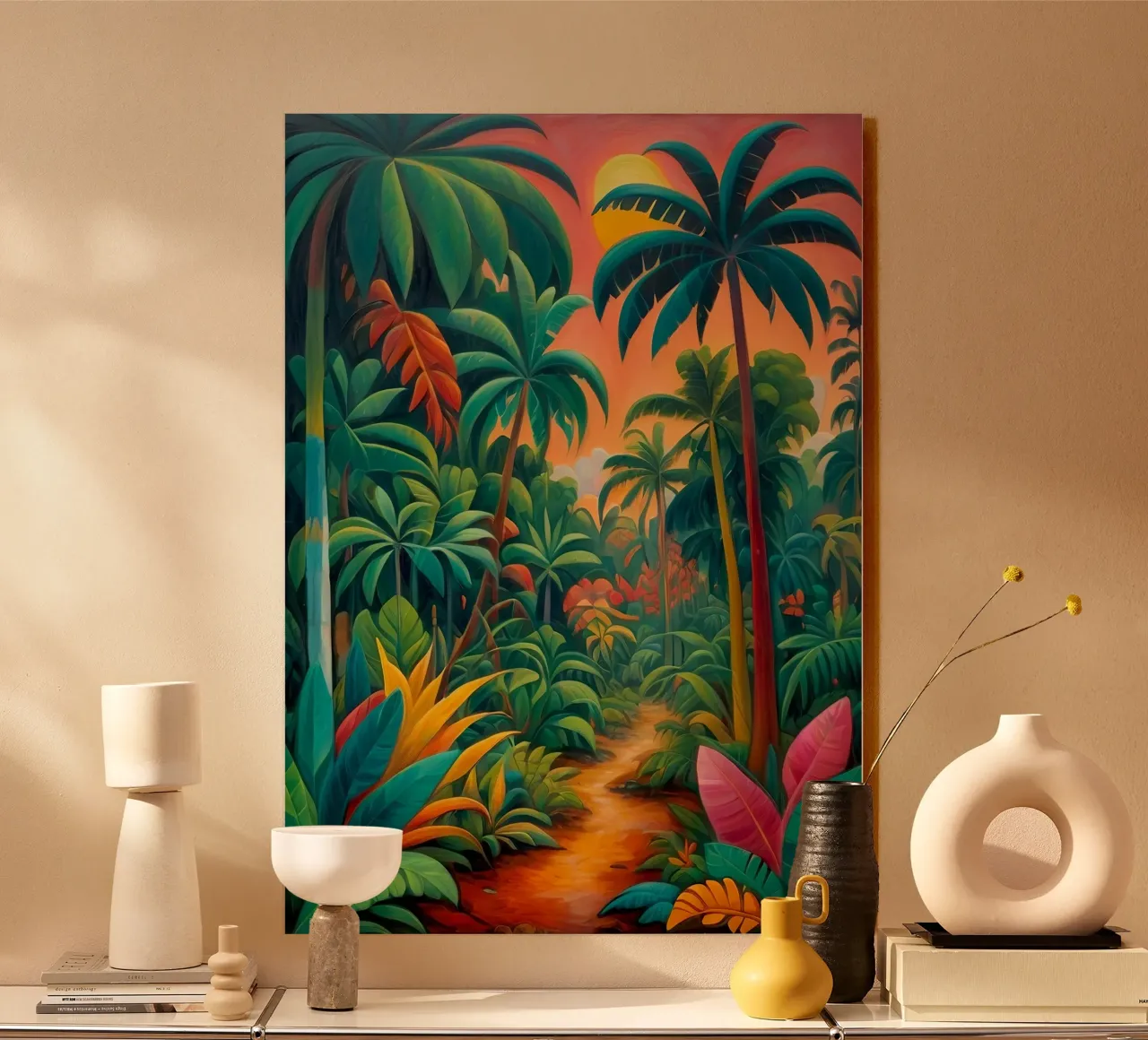 Foresta nativa colorata - Collezione tropicale alluminio dibond da Conde Arte
