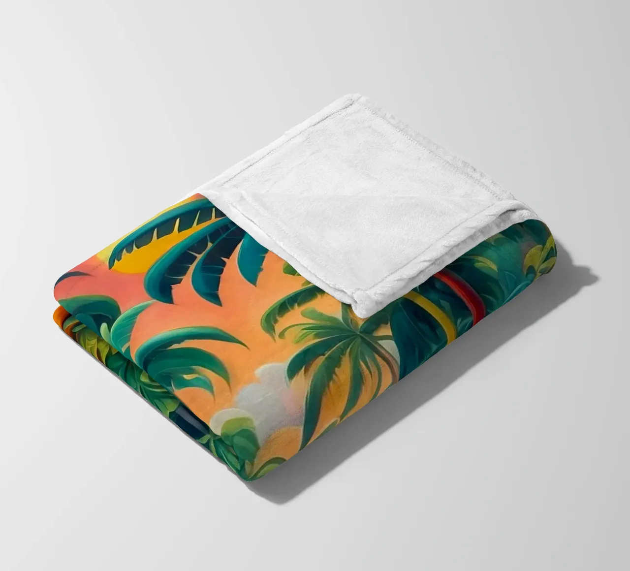 Foresta nativa colorata - Collezione tropicale coperta in pile da Conde Arte