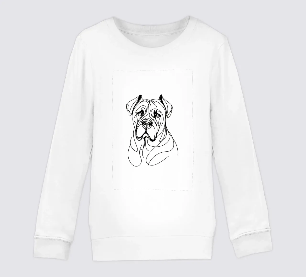 Cane Corso Dog Line Art Drawing felpa bambino da WijdevenDesign
