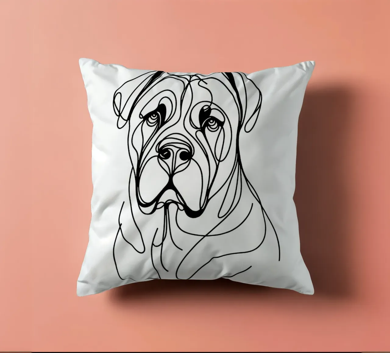 Cane Corso Dog Line Art Drawing cuscino da WijdevenDesign
