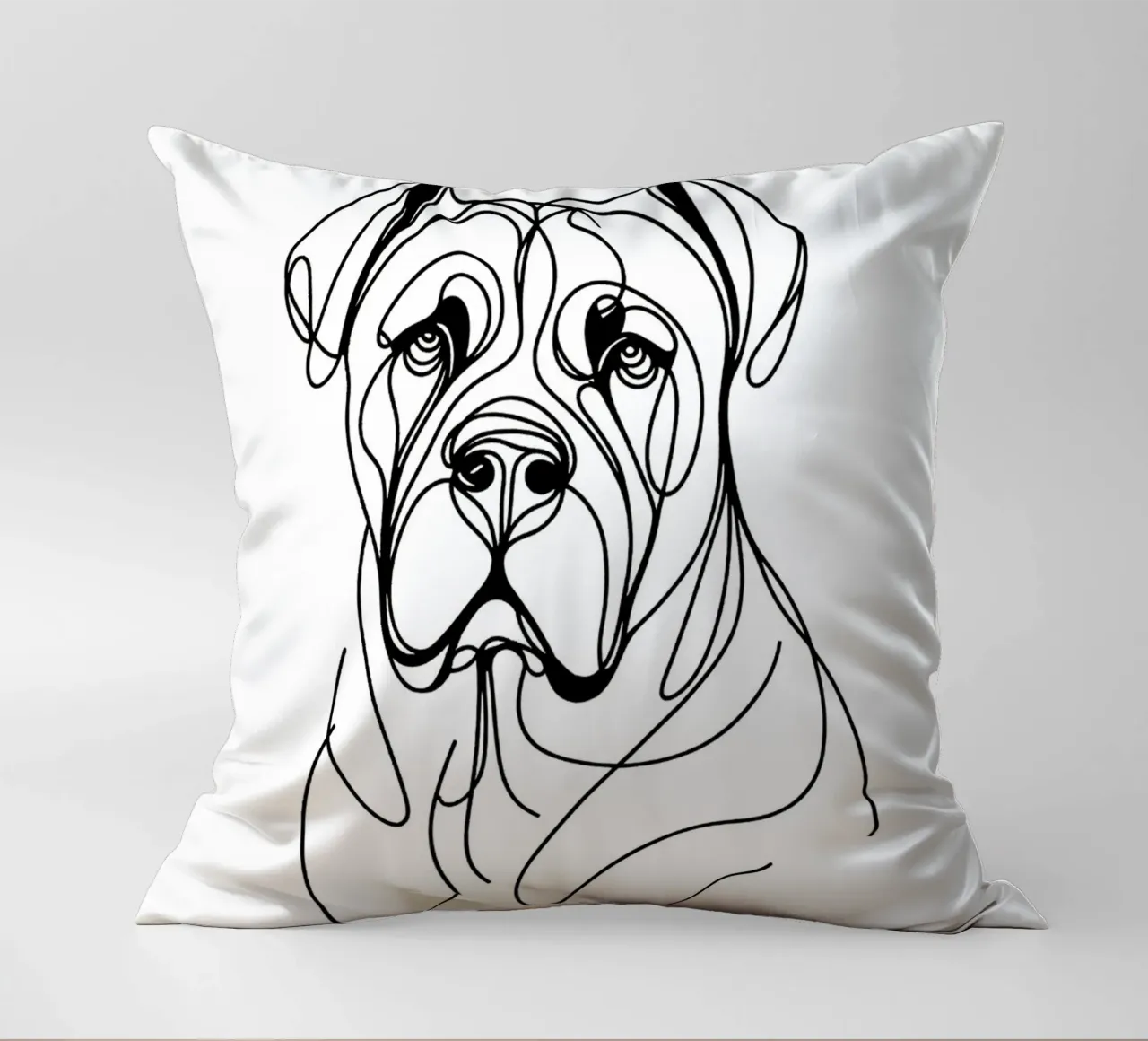 Cane Corso Dog Line Art Drawing cuscino da WijdevenDesign