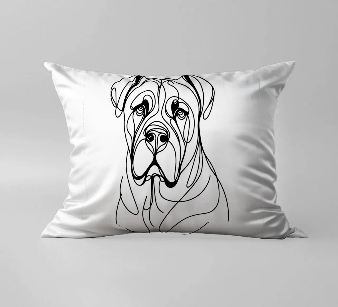 Cane Corso Dog Line Art Drawing cuscino da WijdevenDesign