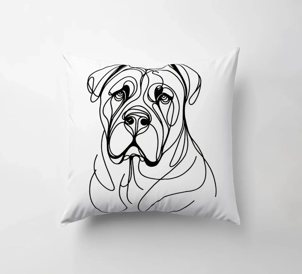 Cane Corso Dog Line Art Drawing cuscino da WijdevenDesign
