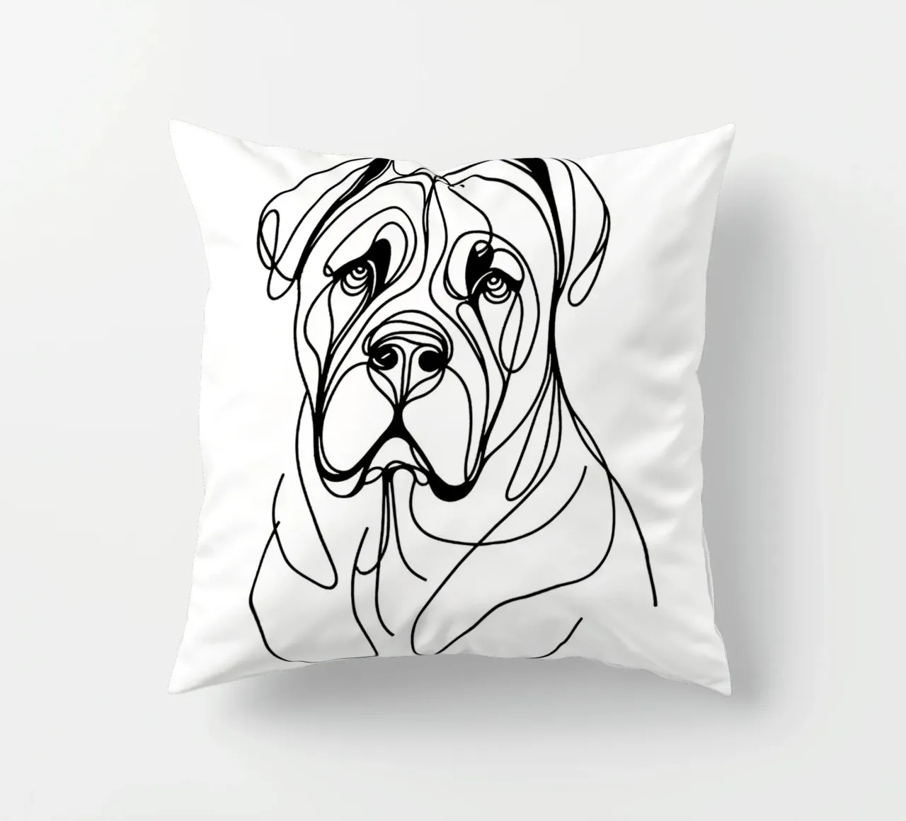 Cane Corso Dog Line Art Drawing cuscino da WijdevenDesign
