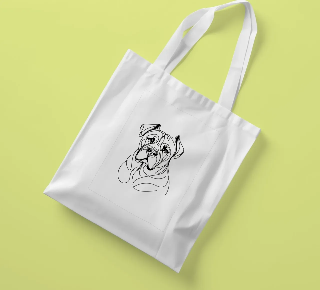 Cane Corso Perro Line Art Dibujo tote bag de WijdevenDesign