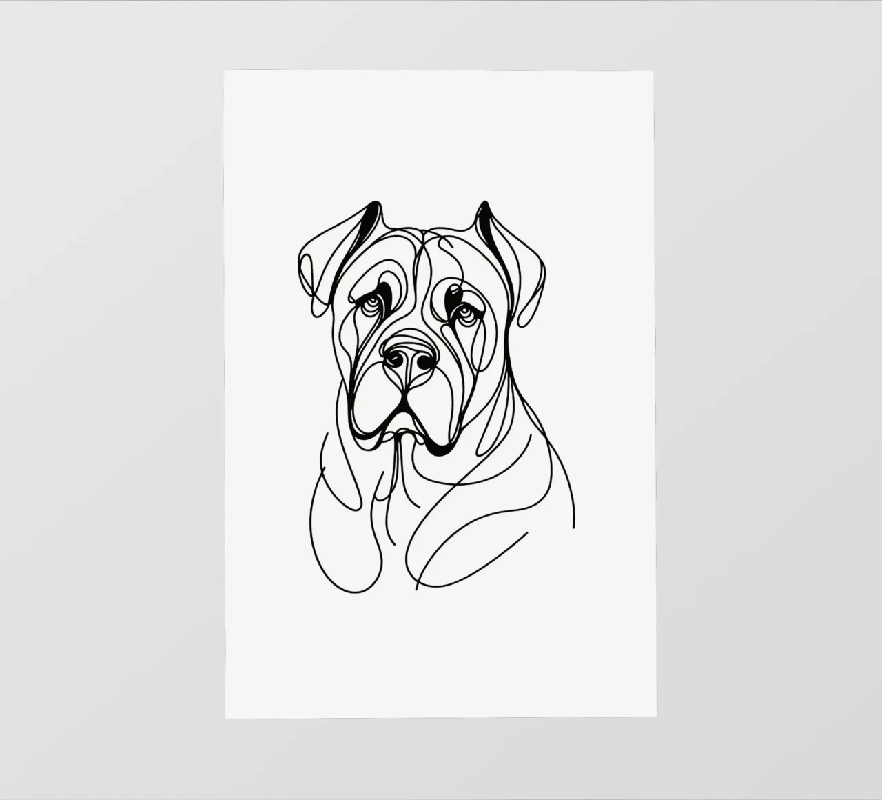 Cane Corso Dog Line Art Drawing pellicola backlit da WijdevenDesign