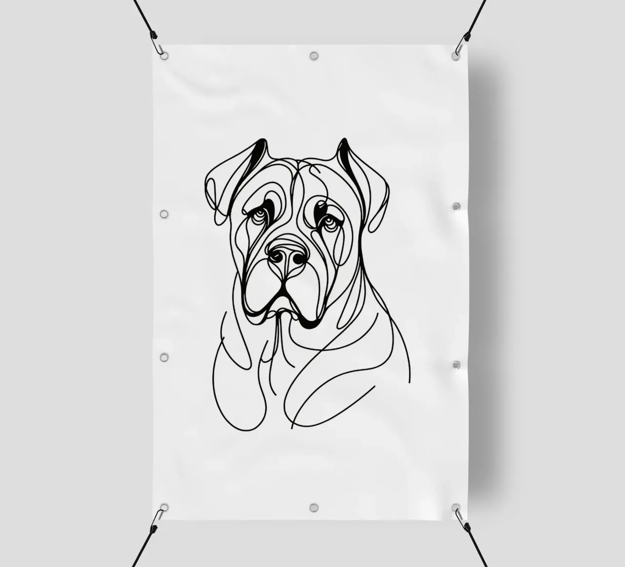 Cane Corso Dog Line Art Drawing telo in pvc da WijdevenDesign