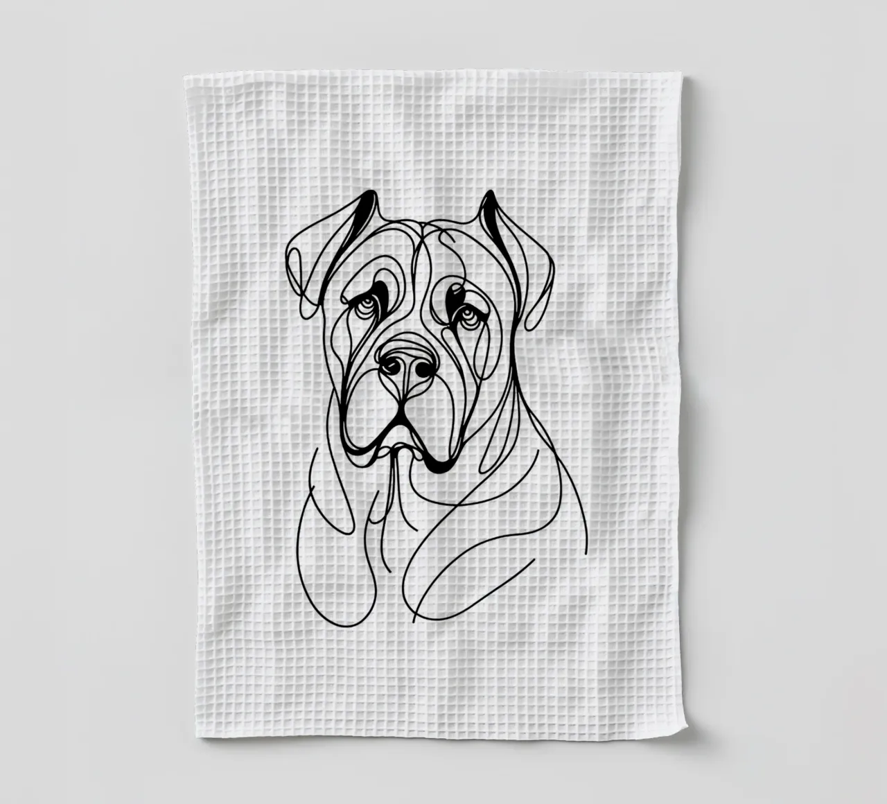 Cane Corso Dog Line Art Drawing canovaccio da cucina da WijdevenDesign