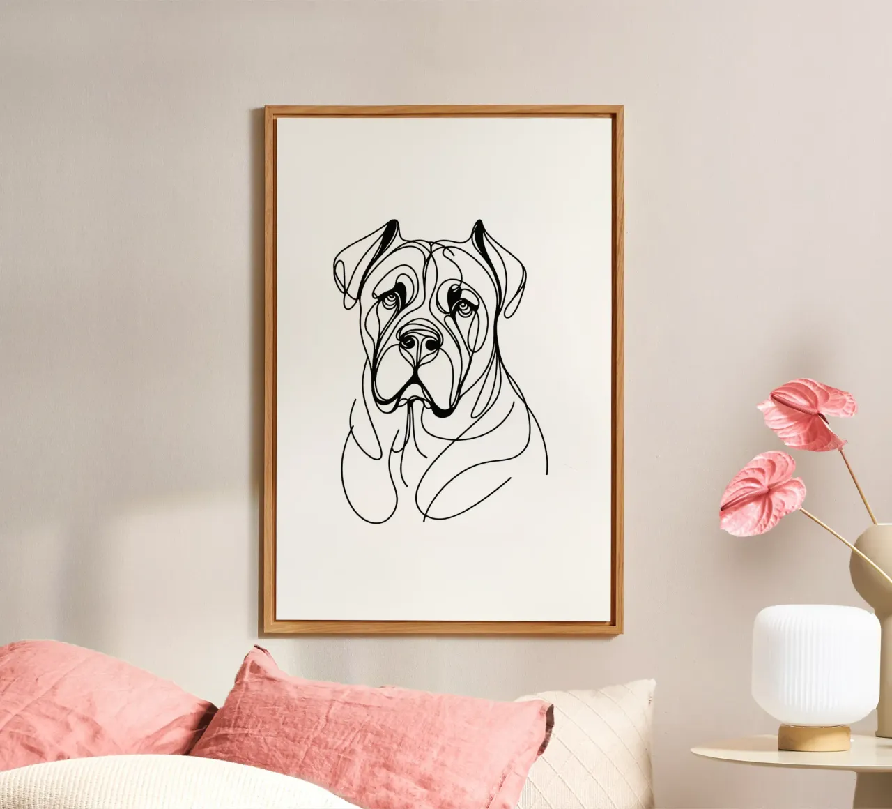 Cane Corso Dog Line Art Drawing alluminio dibond da WijdevenDesign